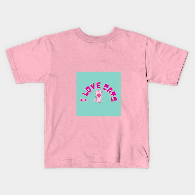 I Love Cats Kids T-Shirt by livmilano